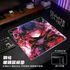 Alfombrilla de ratón de cristal micrograbado bidimensional para e-Sports, Alfombrilla de cristal resistente a las manchas de alta gama para juegos de anime y uso en oficina