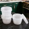 Caixa de Armazenamento de Cebolinha de Plástico com Tampa, Caixa Selada Drenável para Geladeira, Caixa de Armazenamento Doméstica para Frutas, Cebola, Gengibre e Alho Atacado