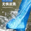 Cubrezapatos impermeables de tubo alto, engrosados, desechables, antideslizantes y resistentes al desgaste, para días de lluvia al aire libre, de plástico transparente azul largo