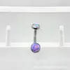 Aleación de Titanio Astmf-136 Desmontable Borde Ondulado Ópalo Piercing de Ombligo Flotante G23 Titanio Rosca Interna Joyería para Piercing de Ombligo