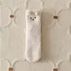 Calcetines de dormir gruesos y lindos de vellón de coral sin pelo de oso de dibujos animados tridimensionales para otoño e invierno, calcetines de luna, calcetines cálidos para el suelo para mujer