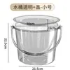Conjunto de balde e bacia para armazenamento de água doméstica, lavanderia, portátil, dormitório, luxo leve, balde de plástico transparente espesso com tampa