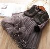 Vestido de Dos Piezas de Terciopelo de Piel Sintética de Visón para Niña con Vestido de Princesa de Felpa para Otoño e Invierno, Venta al por Mayor para Niños, Engrosado y Cálido