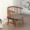 Silla baja pequeña de madera maciza japonesa con respaldo asiento de ventanal tatami soporte lumbar silla de té casa de té silla de patas cortas respaldo redondo silla wasitsu