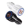 Cargador de coche dual USB luminoso QC3.0 cargador de coche de bolos 5V3.1A cargador rápido de coche para teléfono móvil