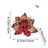 Flor decorativa navideña dorada y plateada roja de tres capas de plástico flor en polvo tridimensional flor navideña árbol de Navidad decoraciones de ambiente festivo