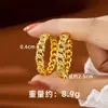 Novos Brincos de Ouro de Areia Vietnamita, Design Simples, Brincos Geométricos Torcidos Vazados com Zircônia Inlaid, Joias Transfronteiriças de Luxo Leve para Mulheres
