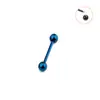 Pendientes de barra recta de acero inoxidable de 1,2/1,6 mm para dientes externos, piercing para lengua, uña, hueso de la oreja, joyería para piercing en la lengua.