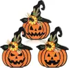 Decoración de Calabaza Fantasma Gato Negro de Madera para Halloween Habitación Escritorio Decoraciones Festivas Artesanías de Madera