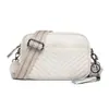 Bolsa Feminina de Couro Genuíno Nova Moda Transfronteiriça Bolsa Quadrada Pequena de Couro de Vaca Bolsa de Ombro Bolsa Transversal com Alça Larga Feminina Bolsa para o Dia a Dia