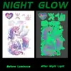 Tatuaje Temporal Luminoso de Unicornio Colorido Seguro Duradero Impermeable Arcoíris Infantil No Tóxico Dibujo Animado Pegatina Brazo