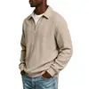 Sudadera POLO Casual de Manga Larga Jacquard Pesado con Cuello Solapa para Hombre TK de Otoño Suelta Europea y Americana