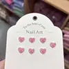 Acessórios Tridimensionais em Resina com Formato de Coração para Nail Art Transfronteiriça, Decorações de Unha DIY Feitas à Mão, Brincos, Capas de Celular, Acessórios de Unha Vestíveis