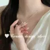 Corea Primavera y Verano Nuevo Diseño Estilo Ins Joyería de Plata Plata de Ley S925 Estrella de Mar Concha Gota de Agua Perla Collar Cadena para Clavícula