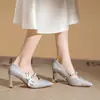 Zhr Zapatos Mary Jane con Lazo de Perlas Estilo Francés 2026 Verano Nuevos Zapatos Elegantes de Boca Baja para Mujer