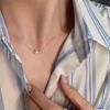 Cadena para Suéter de Otoño e Invierno Larga de Nicho de Alta Gama Collar de Perlas Versátil Cadena para Clavícula de Corazón Dulce Cool Collar de Lazo para el Cuello
