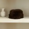 Sombrero mongol de felpa para otoño e invierno para mujer, sombrero de cuenca cálido de color sólido a prueba de frío del noreste, sombrero de pescador, versión coreana versátil nuevo