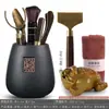 &Frete Grátis Cerimônia do Chá Seis Cavalheiros Combinação Conjunto Completo Acessórios para Conjunto de Chá Kung Fu Colher de Chá de Bambu Pinças Pinças Madeira Maciça