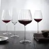 Copa de vino con rayas verticales nórdicas, copa de champán, copa de cristal con rayas creativas, copa de vino de cristal para el hogar