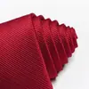8 cm Mão Gravata Gravata Vestido de Negócios Masculino Preto Puro Acessórios de Trabalho Profissional Noivo de Casamento Listras Vermelhas de Vinho