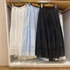 Falda Larga de Capas Fresca y Dulce Estilo Japonés para Mujer Primavera/Verano 2026 Nueva Moda Casual Versátil Media Falda 484820