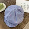 Boina de Nube con Puntos de Color Dopamina para Mujer, Sombrero Octogonal Dulce Delgado de Verano, Gorra de Boina para Cabeza Grande, Sombrero de Pintor