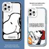 Capa de Celular Fofa Snoopy Maçã 17 iPhone 13 Pro Max Capa Protetora Estampada em Desenho Animado