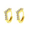 Aretes de Anillo de Diamantes Ins Europeos y Americanos para Mujer Moda Retro Elegante Metal Geométrico Círculo Hebilla de Oreja Accesorios de Oreja de Celebridad de Internet Moderno