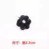 Aplique de Flor de Miçangas Pretas Costurado à Mão Decoração para Roupa Acessório de Roupa Versátil 3D Decoração para Reparar Furos Suprimentos DIY