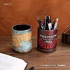 Portalápices Creativo Retro Caja de Almacenamiento Estudiante Escritorio Estantería Estuche Redondo para Lápices Caja de Papelería Minimalista Le glaze Fábrica de Resistencia