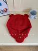 YAOLI hecho ~ lindo gorro de lana con orejas de oso tridimensional para niños otoño e invierno cálido felpa tejido protección para las orejas gorro Lei Feng