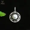 Ai Yu Perla de Agua Dulce Natural Perla Plana Colgante Completo Diamante Hueco Collar Joyería Ins Transmisión en Vivo Venta al por Mayor S5121702