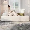 MOTOO Mo Tu Ke Felpa de Chenilla Completamente Lavable Sofá Cubo de Hielo Respaldo Ajustable Sofá de Sala de Estar Fila Recta