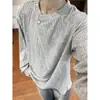 Moletom de Tricô Estilo Old Money Outono e Inverno para Homens e Mulheres Corte Limpo Estilo Preguiçoso Camiseta de Manga Longa Camada Base
