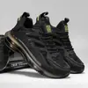 Zapatos Deportivos Casuales de Primavera para Hombre para Correr con Amortiguación de Aire y Aumento de Altura Versátiles para Adolescentes Zapatos de Papá Guerrero Negros Zapatos de Moda Negros