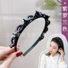 Pasador 2021 Diadema para Mujeres con Flequillo, Pinza para el Cabello con Cierre, Herramienta de Peinado con Perlas Decorativas 3D