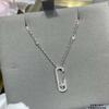 Collar Dinámico de Medio Círculo Totalmente Diamantado Meijia para Mujer, Estilo Clásico con Incrustación Completa de Diamantes, Diseño de Lujo Ligero de Alta Gama, Cadena Versátil para Clavícula de Mujer