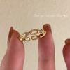 Diseño nicho anillo abierto ajustable de circón colorido sueño de chica dulce y cool luz de lujo arcoíris anillo de dedo índice de diamante completo