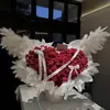 Regalo popular para cumpleaños, Festival Qixi, aniversarios, para expresar amor a una novia: Ramo de flores eternas Alas de Ángel, estilo popular en línea de una floristería