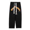 Pantalones deportivos holgados de marca de moda para hombre, estilo callejero americano, con letras retro bordadas, estilo casual y recto