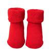 Calcetines para Bebé Recién Nacido, Calcetines Gruesos y Cálidos para Casa, Calcetines Rojos de Felpa de Tubo Medio para Bebés, Antideslizantes, No Aprietan, Suaves