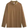 Suministro transfronterizo exclusivo: Sudadera casual de moda para hombre Klesier de lana de camello de 300 gramos, con media cremallera, versátil, color liso
