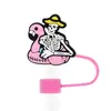 Acessórios de Joias com Canudo Rosa da Amazon Desenhos Animados Animais Pequenos Capa de Canudo DIY Tampa de Proteção contra Poeira Festa Tampa de Canudo Pvc