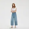 25 Anos de Novo Jeans de Verão Roupas Femininas, Algodão+Liocel+Hanfa, Amigável à Pele, Sedoso, Macio, Respirável, Calças Largas de Três Quartos