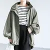 Chaqueta Cortavientos Rakuten Otoño e Invierno de Japón Tela a Prueba de Viento e Impermeable Diseño Dobladillo Suelto Chaqueta Retráctil para Mujer