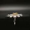 Anel S925 Corte Flor de Gelo Diamante de Alto Carbono Feminino Exagerado Exquisito Flor Super Brilhante Diamante Completo Estilo Delicado Anel Personalizado