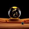 Golfinho 3D Laser Escultura Interna Bola de Cristal Luminosa Luz Noturna Quarto Mesa de Cabeceira Atmosfera Presente Atacado Transfronteiriço