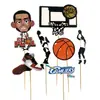 Sapatos de Basquete Modelo Bolo Decorações Ornamentos Bola de Basquete Preto e Vermelho Inserção de Jogo de Basquete Ornamentos de Bolo Deus Masculino