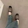 Mules Abertas de Salto Baixo Brisa Suave da Noite Estilo Floresta 2025 Sandálias de Malha Vazada para Férias na Praia para Mulheres Verão