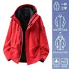 Chaqueta de Montañismo Unisex 3 en 1 Estilo Luo Tuo para Otoño e Invierno, Cortavientos, Impermeable, Desmontable de Dos Piezas, para Personas Menudas